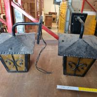 Coppia lanterne ferro vintage da esterno giardino