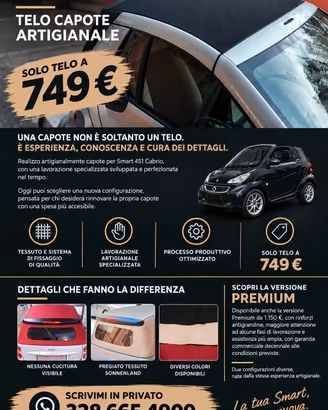 TELO SUPERIORE CAPPOTTA SMART 450 E 451
