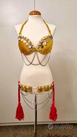 Set Tribal Fusion velluto oro + monete/conchiglie