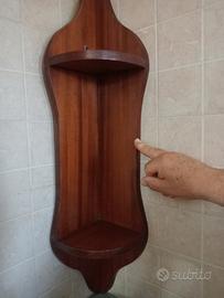 Mensola angolare sospesa in legno  h. 80 cm