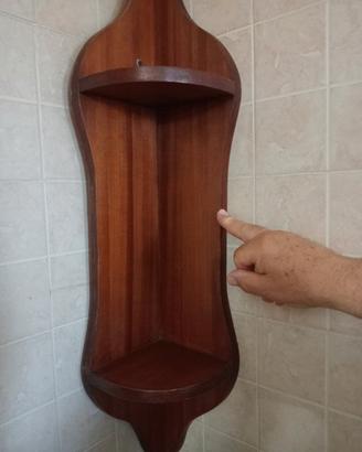 Mensola angolare sospesa in legno  h. 80 cm
