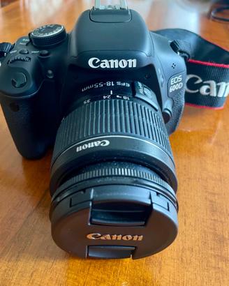 Canon Eos 600D+obiettivi 18-55 mm+75-300 mm+zaino