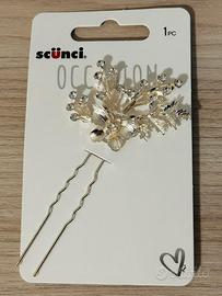 Forcina per acconciatura  con strass e farfalla