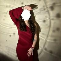 Abito monospalla rosso