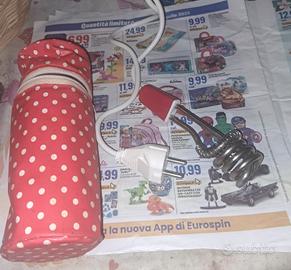 Vintage VECCHIO SCALDA ACQUA CON MANICO ROSSO