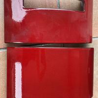 Rivestimento in maiolica rosso stufa a pellet