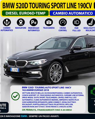 BMW 520 d TOURING SPORTLINE AUTO EURO6D CAMERA/NAV