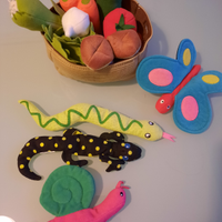 Gioco morbido cestino verdura e burattini a dito