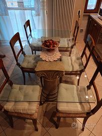 Tavolo in cristallo rettangolare 