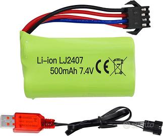 Batteria Litio 7.4V 500mAh EC16 DE85 USB
