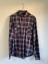 Camicia color vinaccia a quadri