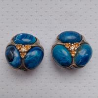 Orecchini vintage blu e oro