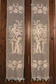 Coppia di tende fatte a mano uncinetto