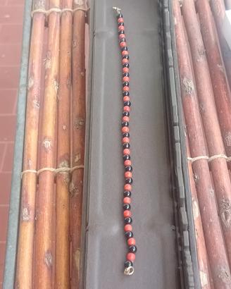 Bracciale ORO 18K Luxury– Contrasti Coral & Onyx 