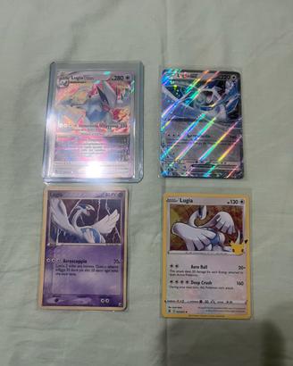Lotto 4 carte pokemon lugia