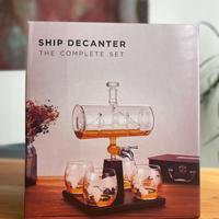 Ship Decanter per Whisky con Set di Bicchieri