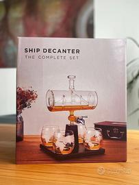 Ship Decanter per Whisky con Set di Bicchieri