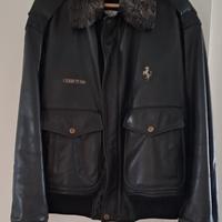 Ferrari - giubbotto in pelle marrone scuro
