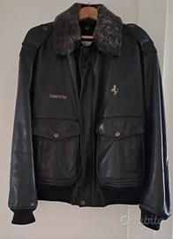 Ferrari - giubbotto in pelle marrone scuro