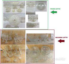 Servizio da tavola vetro anni '20 foglia argento