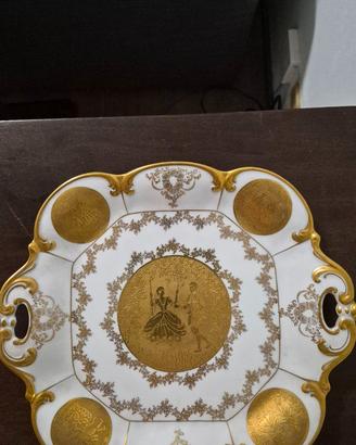Vassoio da portata con decorazioni in oro zecchino