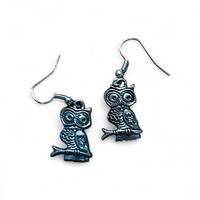 Orecchini portafortuna gufetto. vintage 