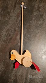 Paperalla in legno da spingere per bambini 