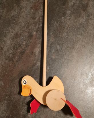 Paperalla in legno da spingere per bambini 