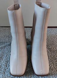 Stivaletti donna in pelle n. 36 beige chiaro