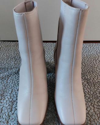 Stivaletti donna in pelle n. 36 beige chiaro