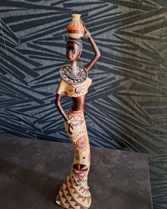 Statuina in resina figura femminile africana