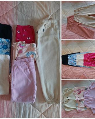 Set di 9 paia pantaloni bimba 2-3 anni