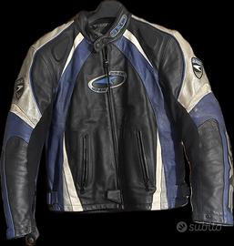 Giacca pelle moto axo racing con protezioni