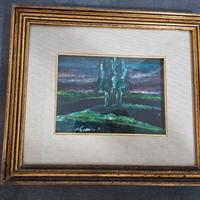 Quadro dipinto olio su tela incorniciato 