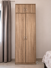 Armadio 2 ante in legno rovere chiaro