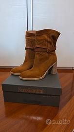 STIVALETTI CAMOSCIO DONNA NERO GIARDINI N. 40