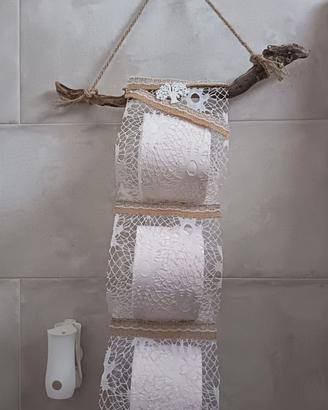 Portarotoli da bagno artigianale fatto a mano