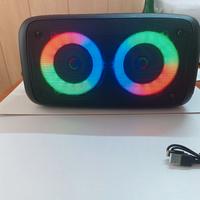 cassa bluetooth ricaricabile portatile luci karaok