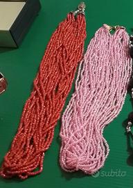  Collana Vintage  vetro di Venezia rosa