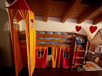 Letto  a castello con scivolo