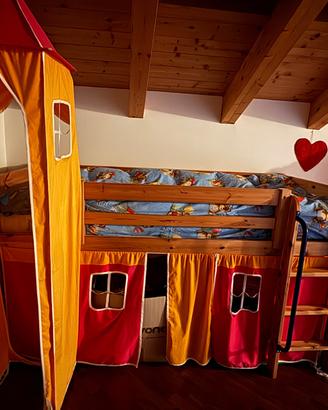 Letto  a castello con scivolo