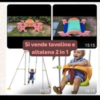 Altalena Smoby 2 in 1 e tavolo/dondolo Feber