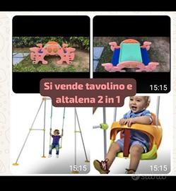 Altalena Smoby 2 in 1 e tavolo/dondolo Feber