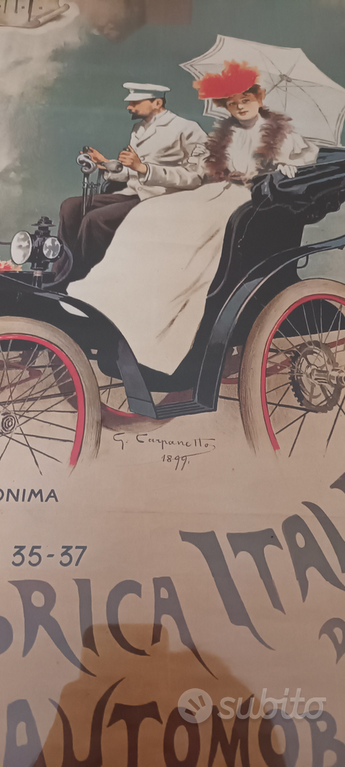 Tableau Sur Toile – Fiat 1899 – Quadro Stampa – 50x70 Cm – Déco Murale