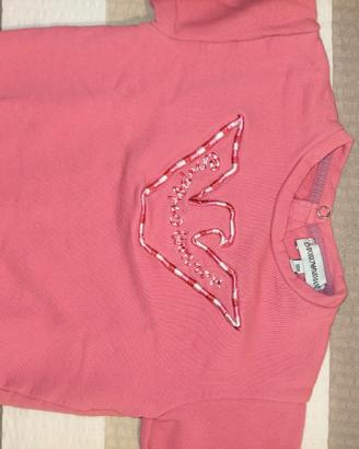 felpa rosa in cotone per bambina Emporio Armani