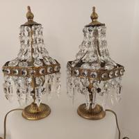 Coppia Abat jour vintage impero oro esagonali