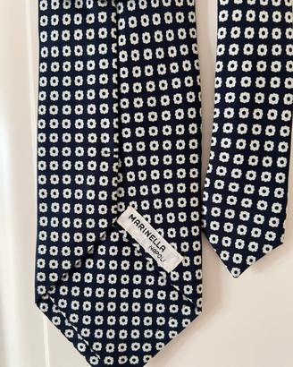 Marinella cravatta blu micro fantasia