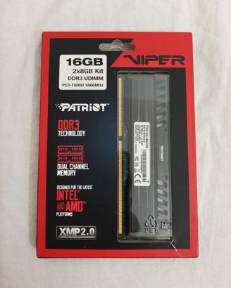 RAM DDR3 Patriot Viper 16Giga 8GB x 2 Gaming 