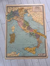 Cartina geografica italia vintage