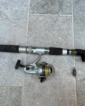 Canna da pesca vintage + mulinello Isuzu Charger